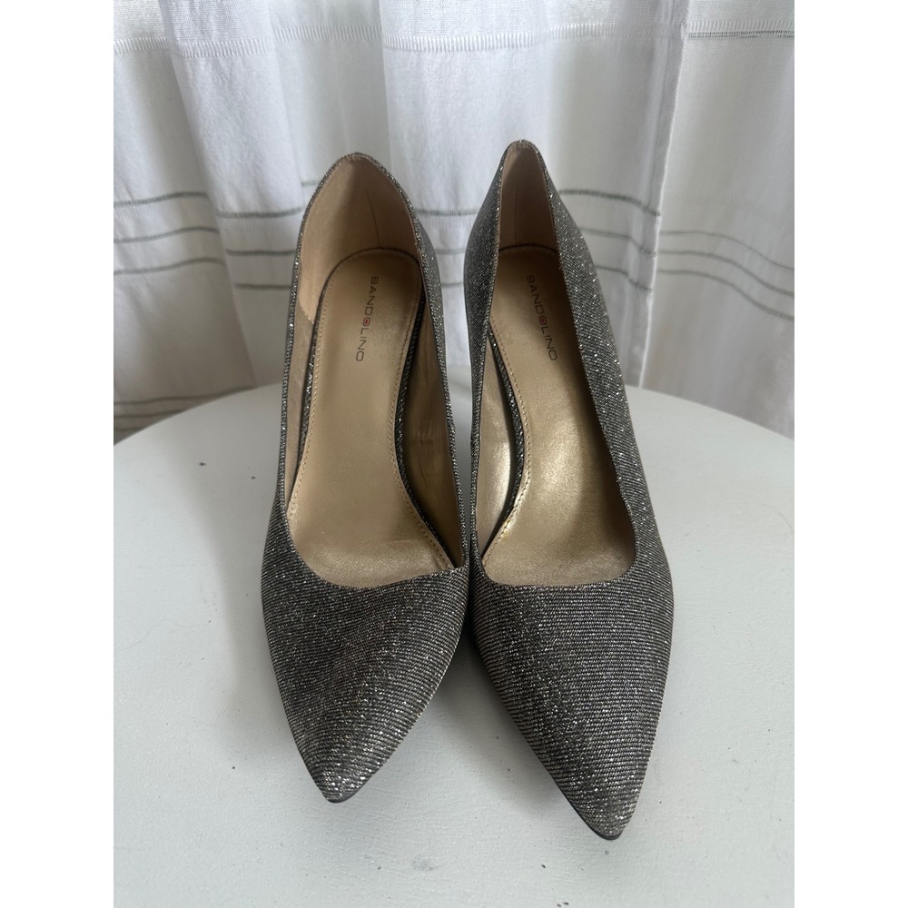 Bandolino Fairbury Womens Pewter Silver Metallic Pointed Toe Stiletto Pumps 10M